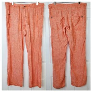 Horny Toad Orange Wide Leg Linen Pants
